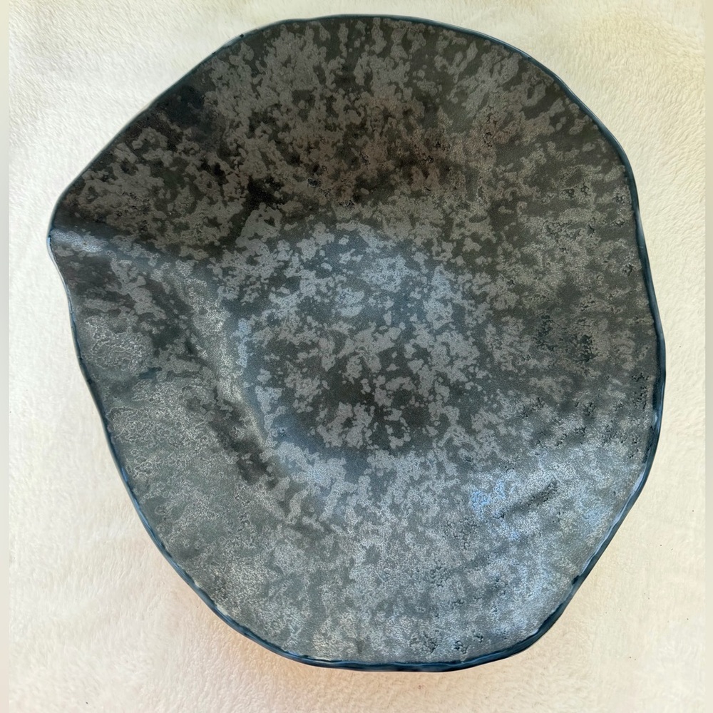 Foorer Indulge No. 8 Porcelain Dinner Plate Graphite Grey Silver Textured - Picture 4 of 8